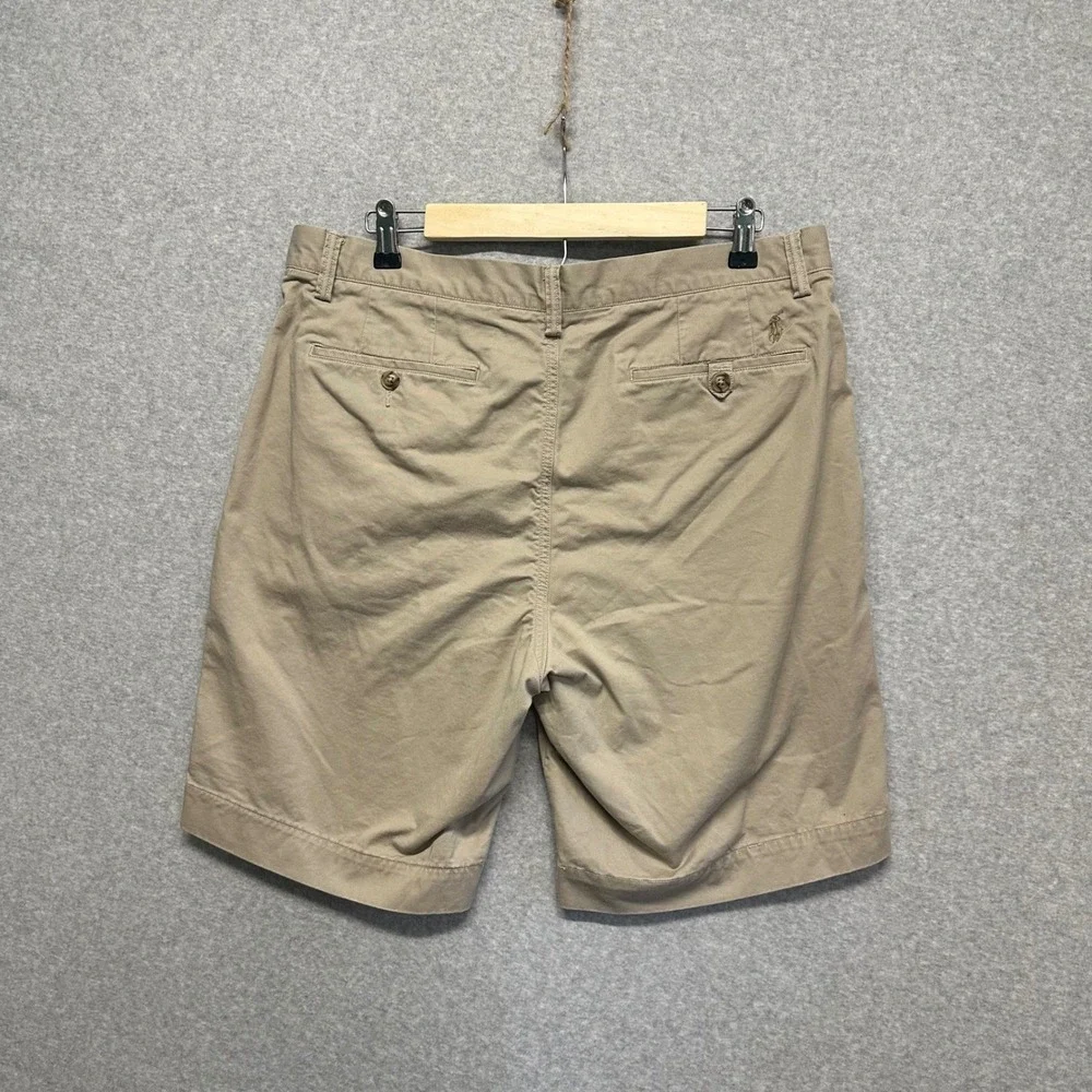 Polo Ralph Lauren‎ Mens Chino Shorts Sz 35 Khaki Stretch Classic Fit Golf Preppy